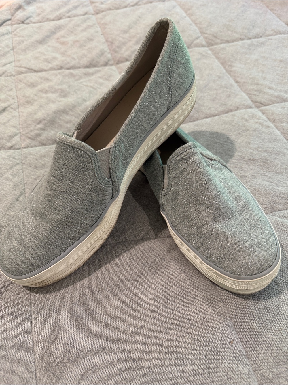 Keds Silver-Gray Slip-On Sneakers